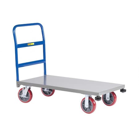 Little Giant Platform Truck, Bumpers, 8" Polyurethane, Brakes, 3600 lbs Cap, 24x48 NCB24488PYBK